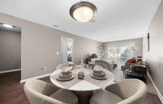 Open concept Living-Dining at Lakeside Village in Clinton Township