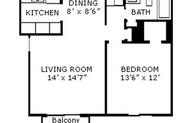 1 bed, 1 bath, 600 sqft, $725, Unit 3210-D7