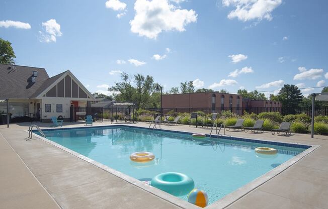 apartment complex with pool