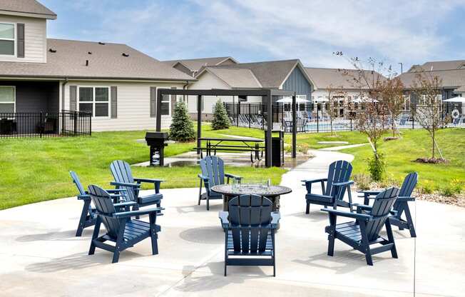 Fire pits at Sandstone Villas in Omaha, NE