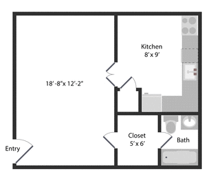 1 bed, 1 bath, 694 sqft, $1,645