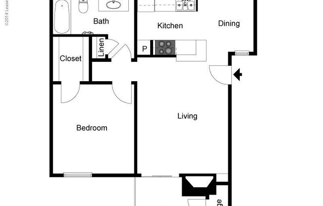 1 bed, 1 bath, 630 sqft, $1,045