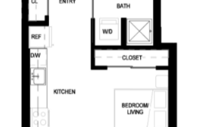 Studio, 1 bath, 382 sqft, $1,862