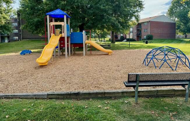 Playground with slides at Deer Park Apartments, Randallstown