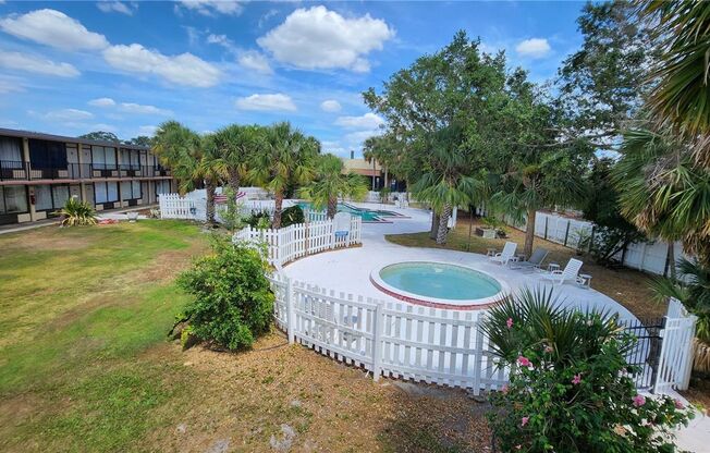 Studio apartment including Water, Electric and Cable TV. Community pool.