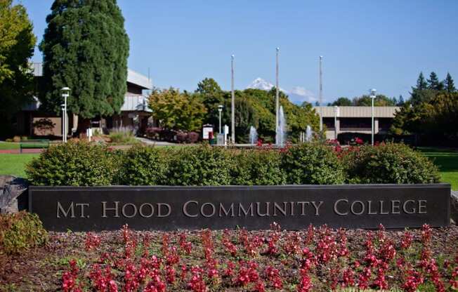 Campbell Park Mt Hood community college sign