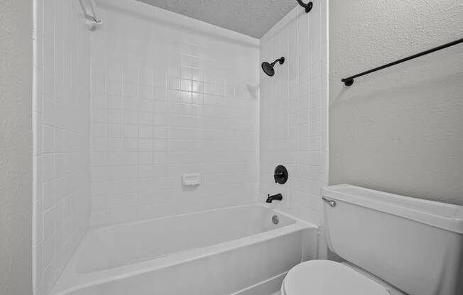 a bathroom with a tub and a toilet and a sink