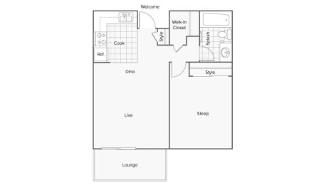 1 bed, 1 bath, 700 sqft, $1,390