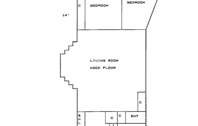 2 beds, 1 bath, 740 sqft, $995, Unit 03