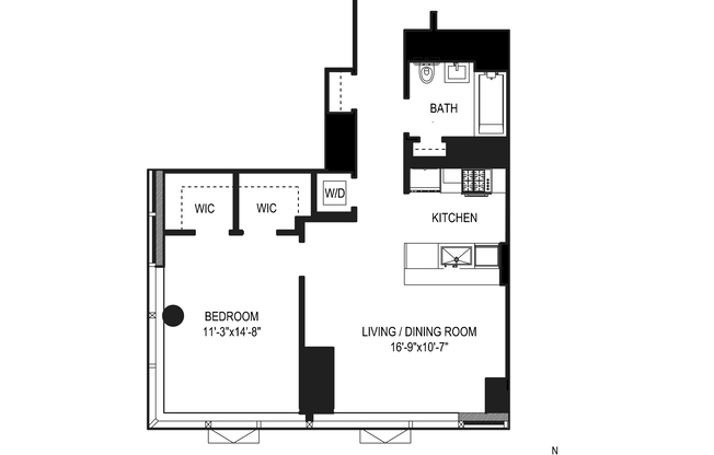 1 bed, 1 bath, 839 sqft, $8,750, Unit 34D