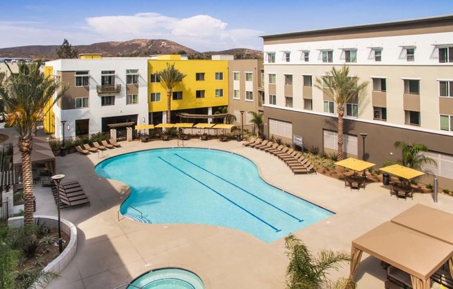 Aerial of pool at Marc San Marcos Apartments