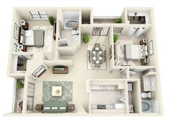 2 beds, 2 baths, 1,085 sqft, $1,697