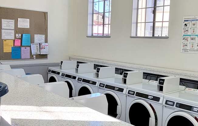 One of the on-site laundry facilities at Northwoods Apartments in Upland, California.