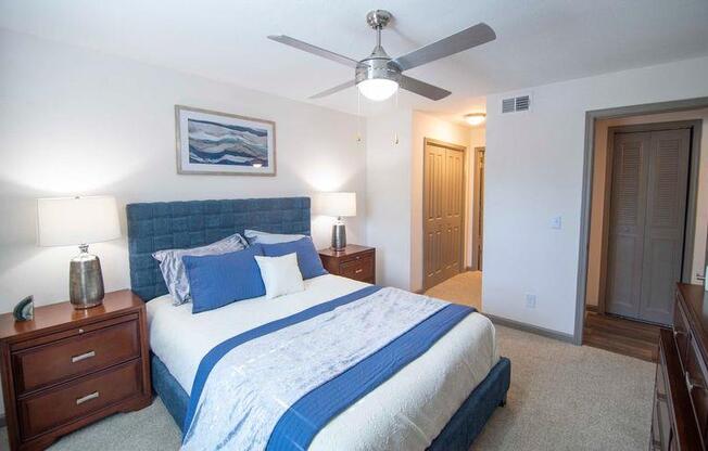 Bedroom With Ceiling Fan at Paces Ridge at Vinings, Atlanta, Georgia