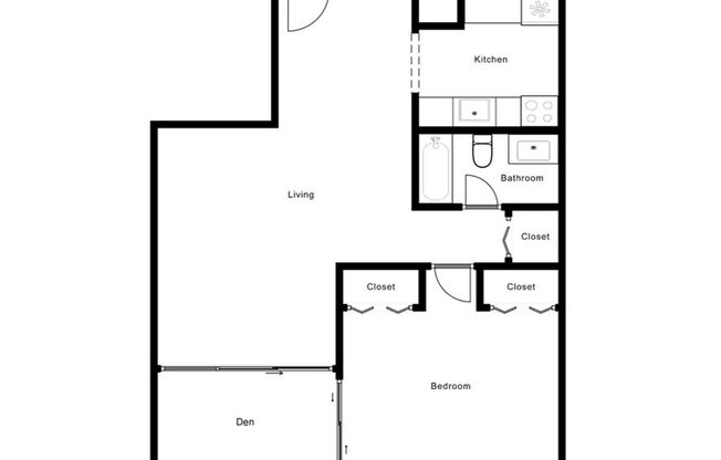 1 bed, 1 bath, 734 sqft, $1,199, Unit 305