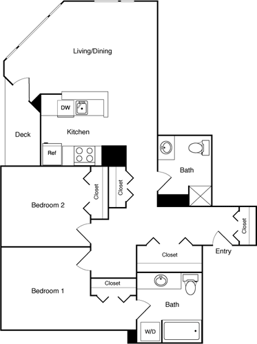 2 beds, 2 baths, 1,167 sqft, $3,415, Unit 906