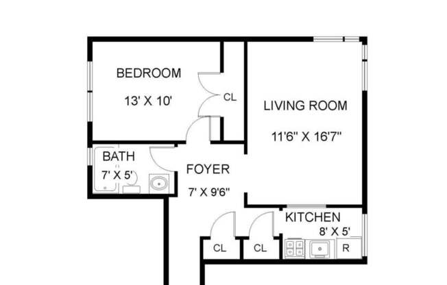 1 bed, 1 bath, 620 sqft, $1,895, Unit 3E