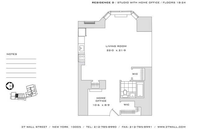 1 bed, 1 bath, 13,437 sqft, $3,800, Unit 20D