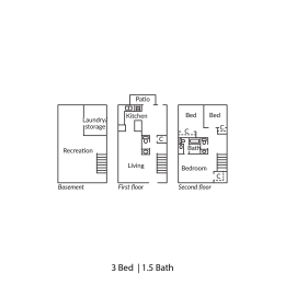 3 beds, 3.5 baths, 1,824 sqft, $1,500