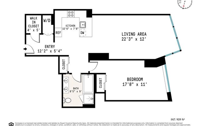1 bed, 1 bath, 909 sqft, $5,900, Unit 28J