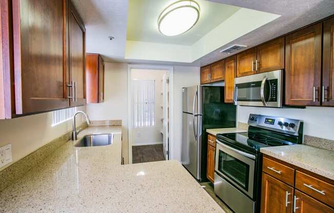Full Kitchen with Microwave and Dishwasher at Apartments for Rent in Scottsdale 85251