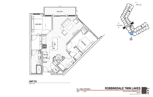 2 beds, 2 baths, 1,112 sqft, $2,745, Unit 327