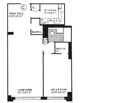 1 bed, 1 bath, 648 sqft, $2,500, Unit 7C