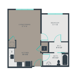 1 bed, 1 bath, 717 sqft, $1,347