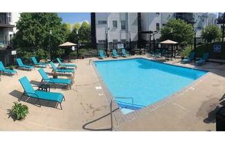 Sparkling pool at Briar Hills Apartments in Omaha, NE