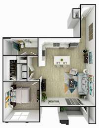 1 bed, 1 bath, 908 sqft, $1,491