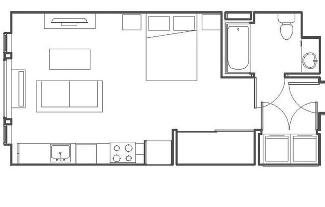 Studio, 1 bath, 499 sqft, $1,299, Unit 401