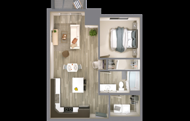 1 bed, 1 bath, 617 sqft, $995, Unit 308