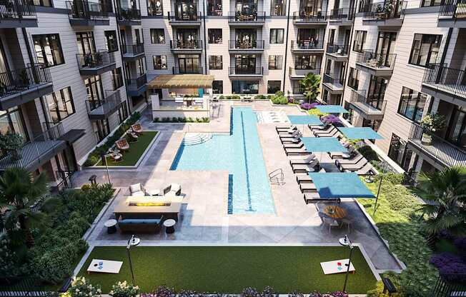 Apartment pool with lap lane in Charlotte, NC