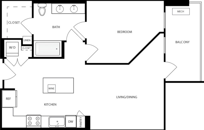 1 bed, 1 bath, 742 sqft, $3,110, Unit 233