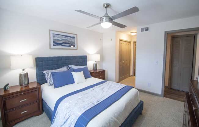 Bedroom With Ceiling Fan at Paces Ridge at Vinings, Atlanta, GA, 30339