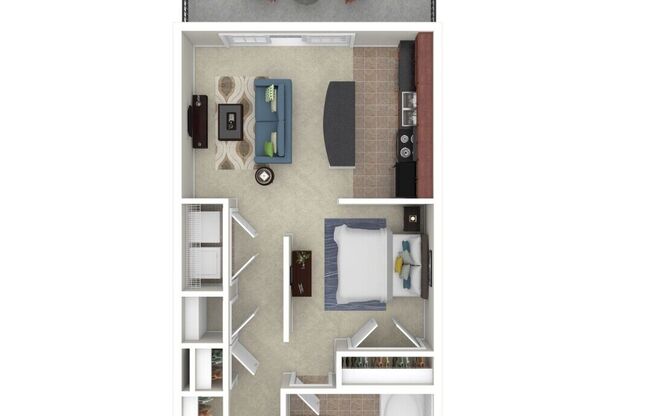 Studio, 1 bath, 518 sqft, $1,395