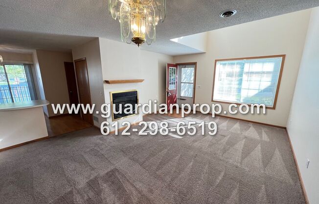 End Unit Townhouse Available October 1st, Open Floor Plan, Fireplace, Patio, Loft Area