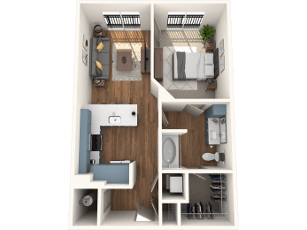 1 bed, 1 bath, 670 sqft, $1,317