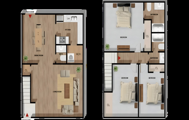 3 beds, 2.5 baths, 1,550 sqft, $1,427, Unit Q-02