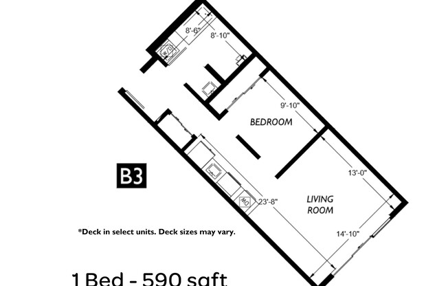 1 bed, 1 bath, 590 sqft, $1,870, Unit 214 - MFTE 80%