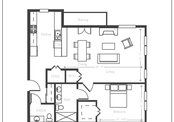 1 bed, 1.5 baths, 938 sqft, $4,300, Unit 16
