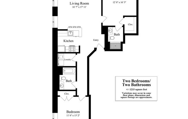 2 beds, 2 baths, 1,233 sqft, $2,800, Unit 118