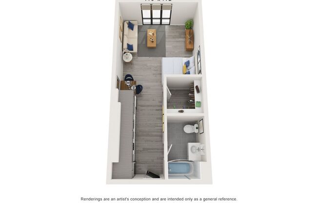 Studio, 1 bath, 437 sqft, $1,850, Unit 305