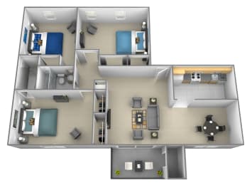 3 beds, 2 baths, 1,269 sqft, $1,702