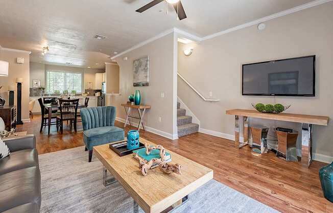 Living Room With Dining Area at Palazzo Townhomes, Phoenix Arizona  
