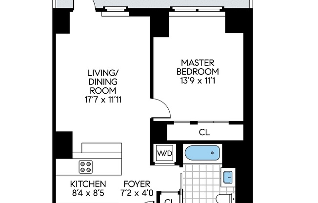 1 bed, 1 bath, 696 sqft, $7,000, Unit 7B