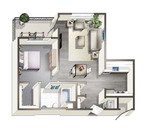 1 bed, 1 bath, 633 sqft, $2,826