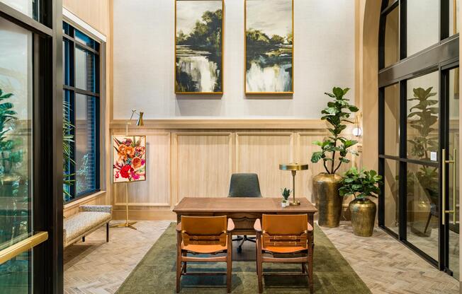 The thoughtfully designed office at Modera University Park offers a quiet place to focus just moments from University Park’s cafés and trails.