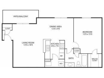 1 bed, 1 bath, 880 sqft, $1,530