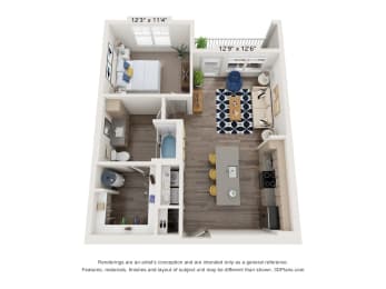 1 bed, 1 bath, 811 sqft, $1,439